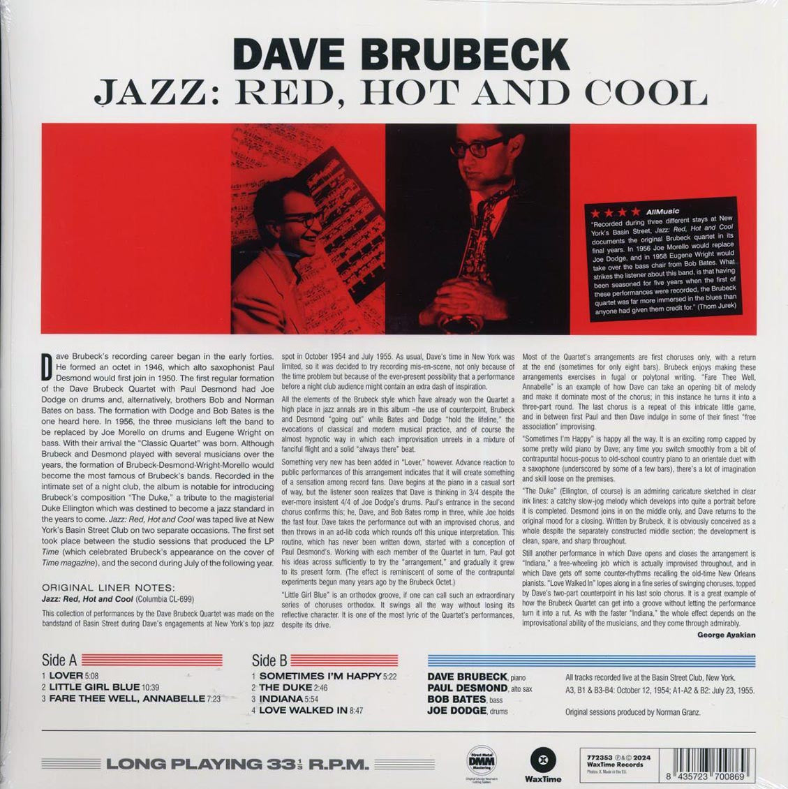 Dave Brubeck Quartet - Jazz: Red Hot And Cool