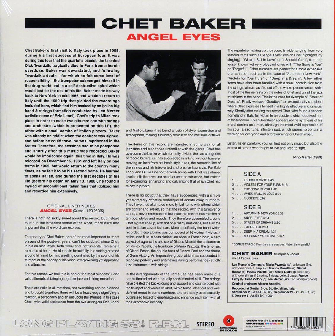 Chet Baker, Len Mercer & His Orchestra - Sings And Plays With Len Mercer And His Orchestra: Angel Eyes