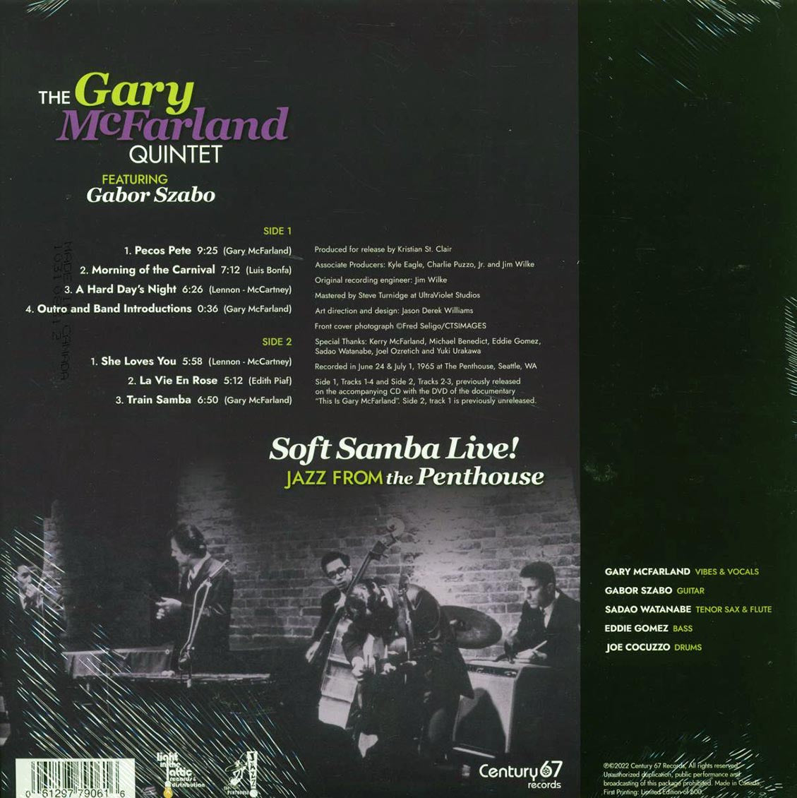 The Gary McFarland Quintet, Gabor Szabo - Soft Samba Live! Jazz From The Penthouse