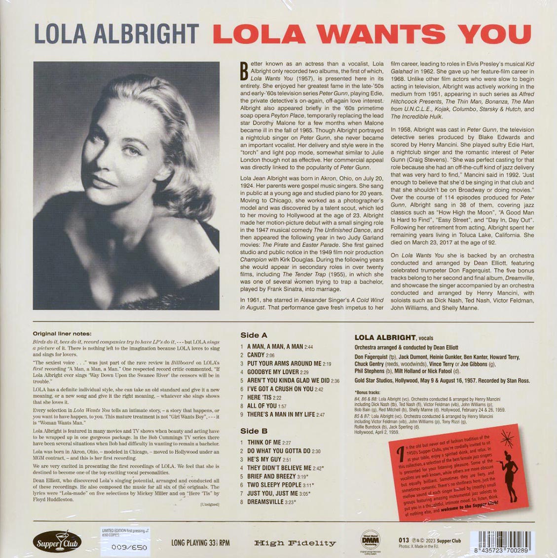 Lola Albright - Lola Wants You