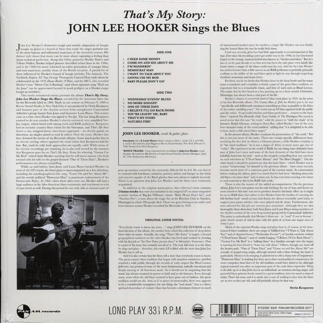 John Lee Hooker - That's My Story: John Lee Hooker Sings The Blues
