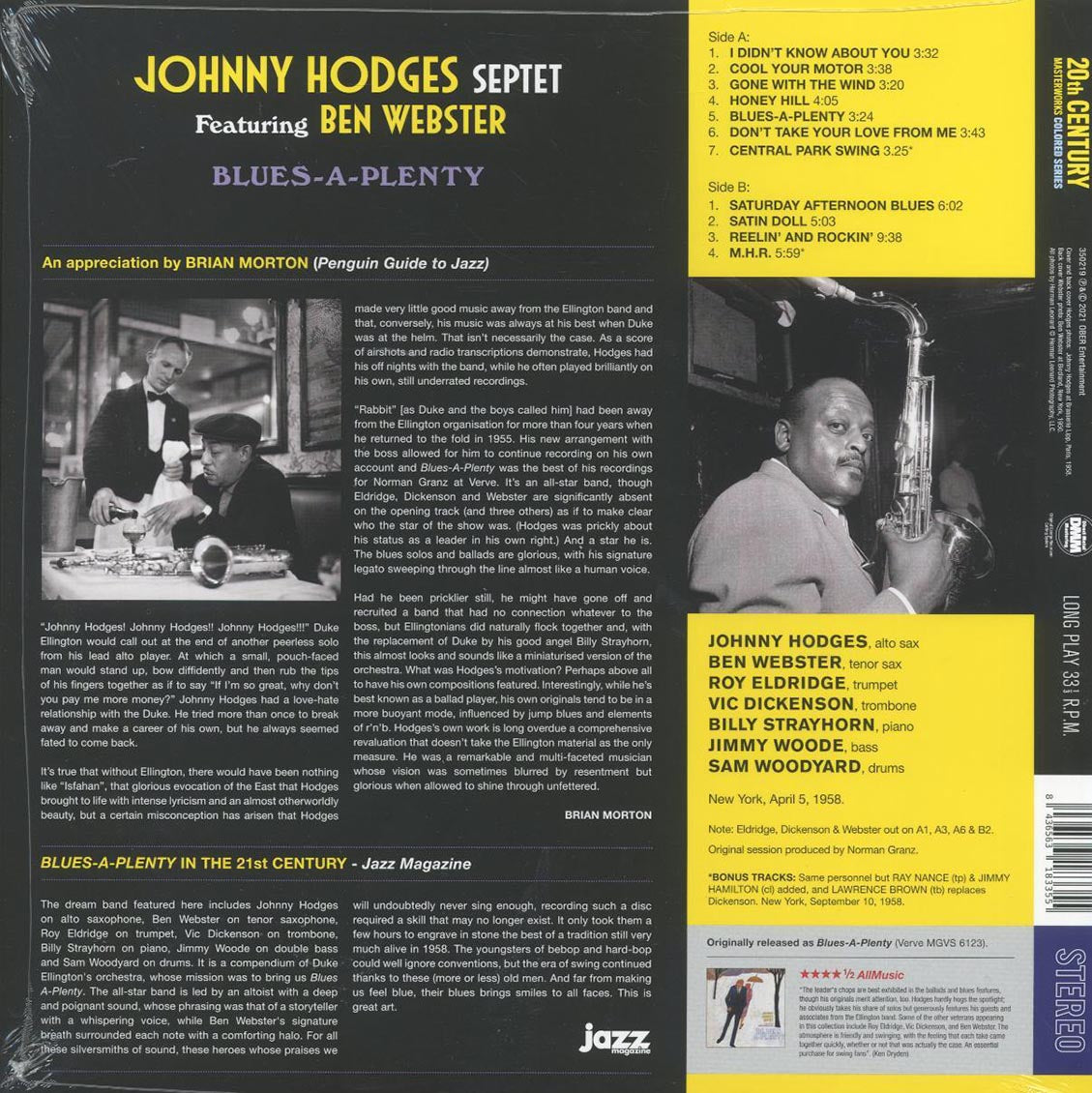Johnny Hodges Septet, Ben Webster - Blues-A-Plenty