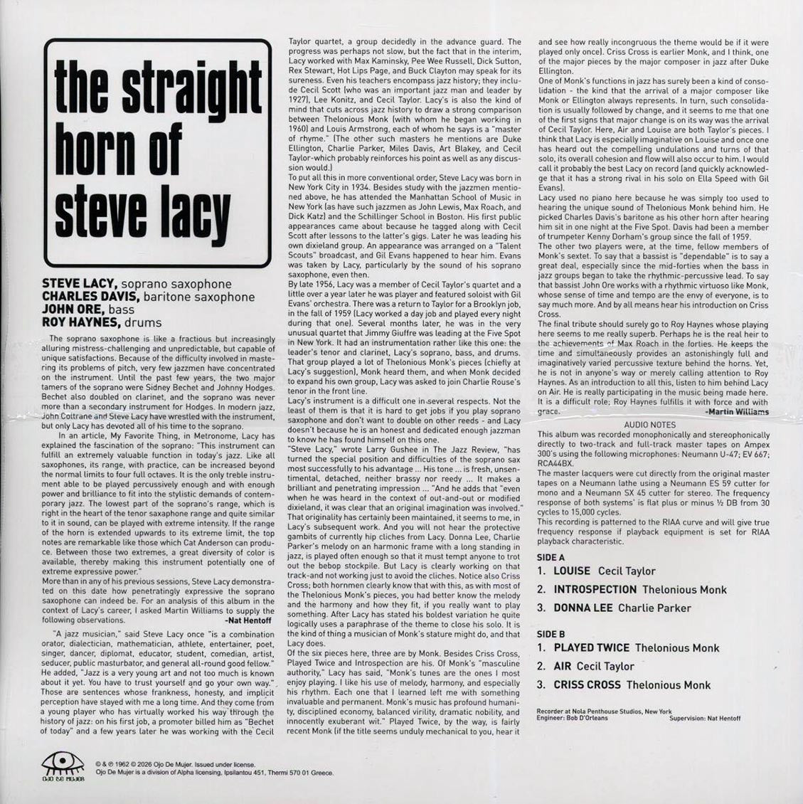 Steve Lacy - The Straight Horn Of Steve Lacy