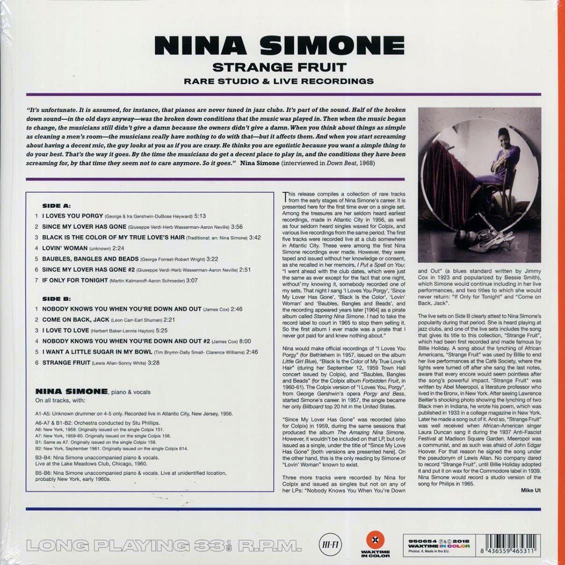 Nina Simone - Strange Fruit, Rare Studio & Live Recordings