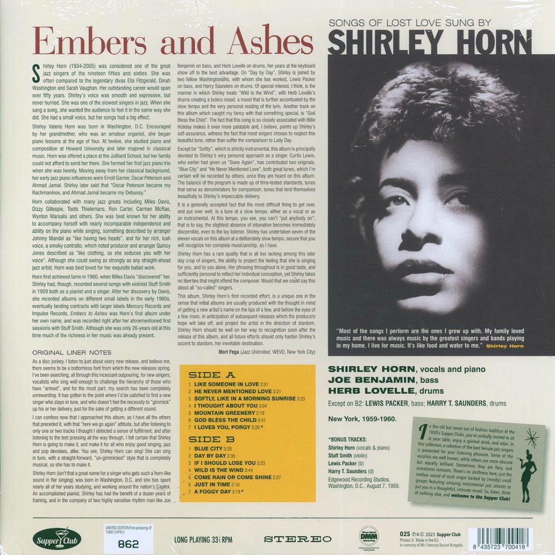 Shirley Horn - Embers And Ashes