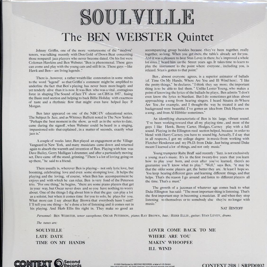Ben Webster Quintet - Soulville