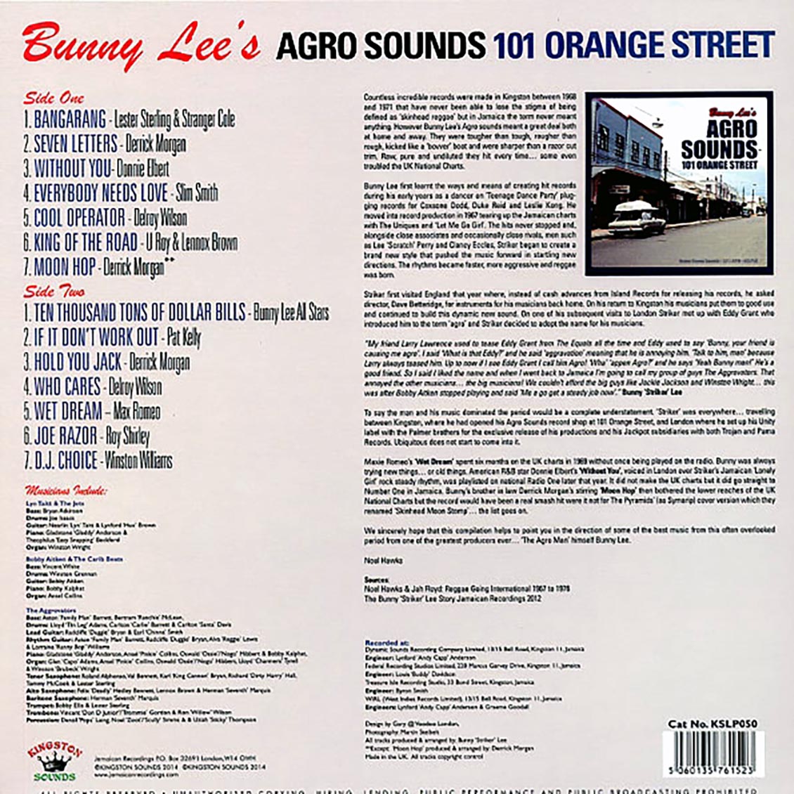 Delroy Wilson, Slim Smith, Lester Sterling, Etc. - Bunny Lee's Agro Sounds: 101 Orange Street