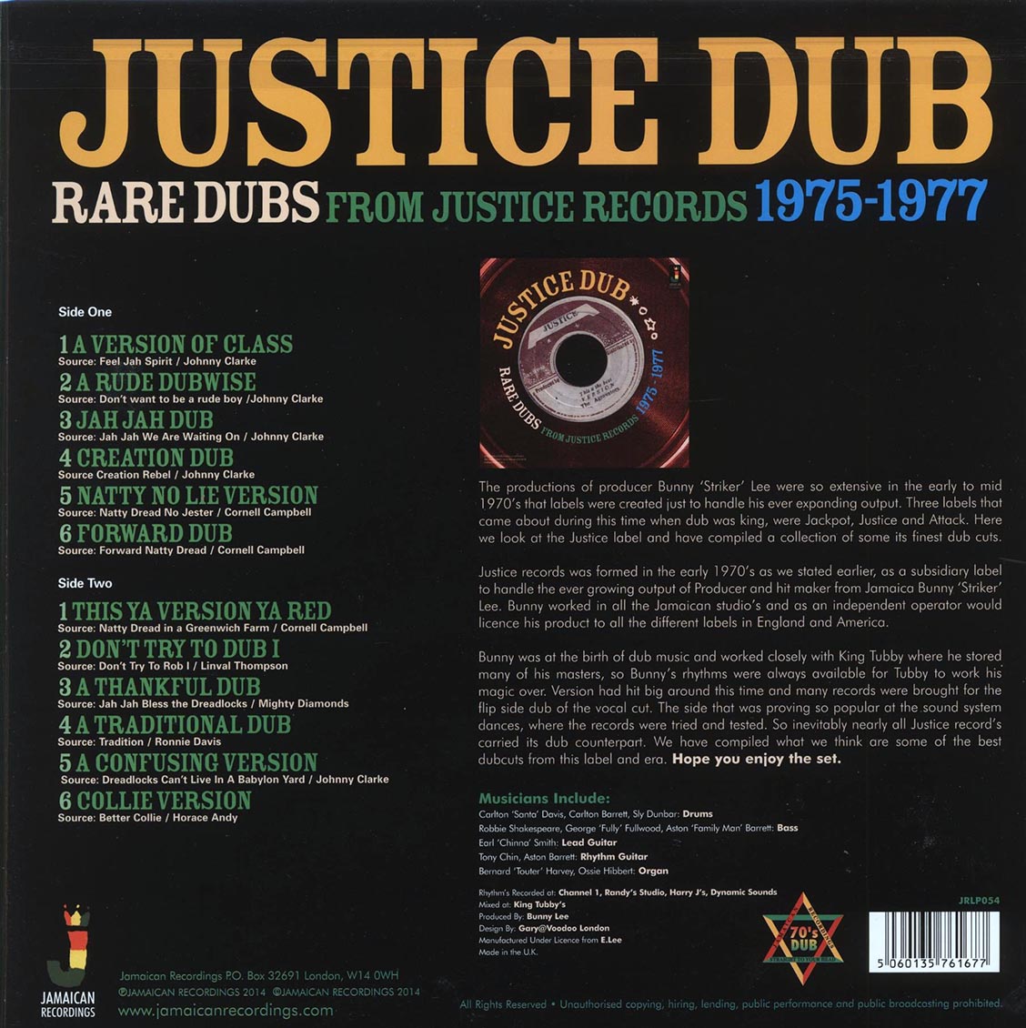 King Tubby - Justice Dub: Rare Dubs From Justice Records 1975-1977