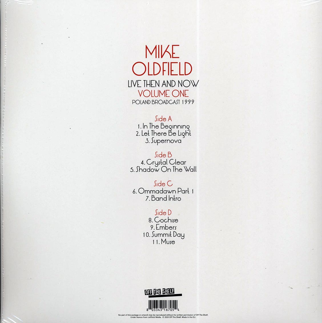 Mike Oldfield - Live Then & Now Volume 1: Poland Broadcast 1999