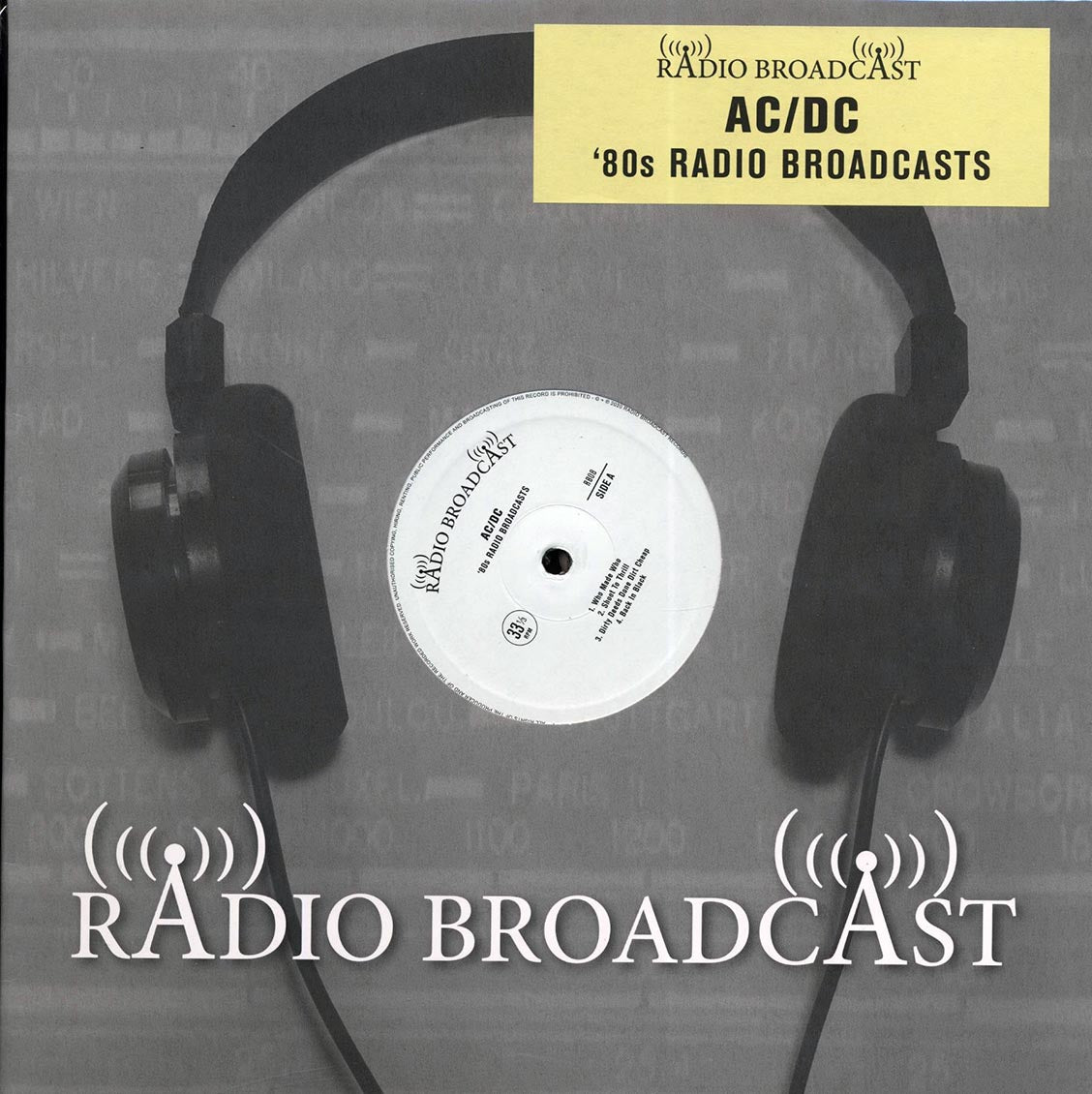 AC/DC - 80s Radio Broadcasts Limited Edition Vinyl | Radio Broadcast Records, 1988 | Soundtraxx Item No. 283001