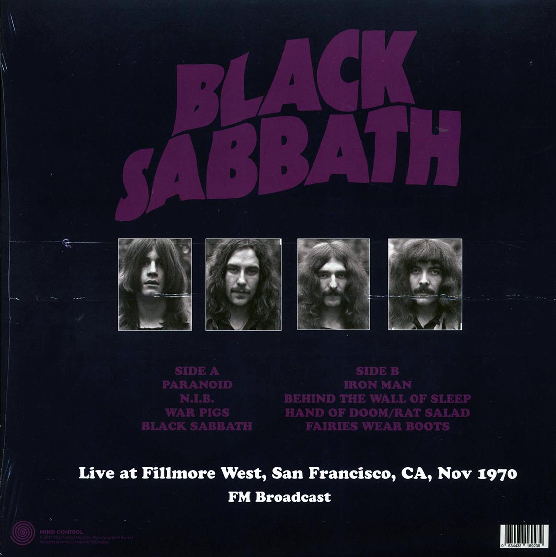 Black Sabbath - Live At Fillmore West, San Francisco, CA, Nov 1970 FM Broadcast