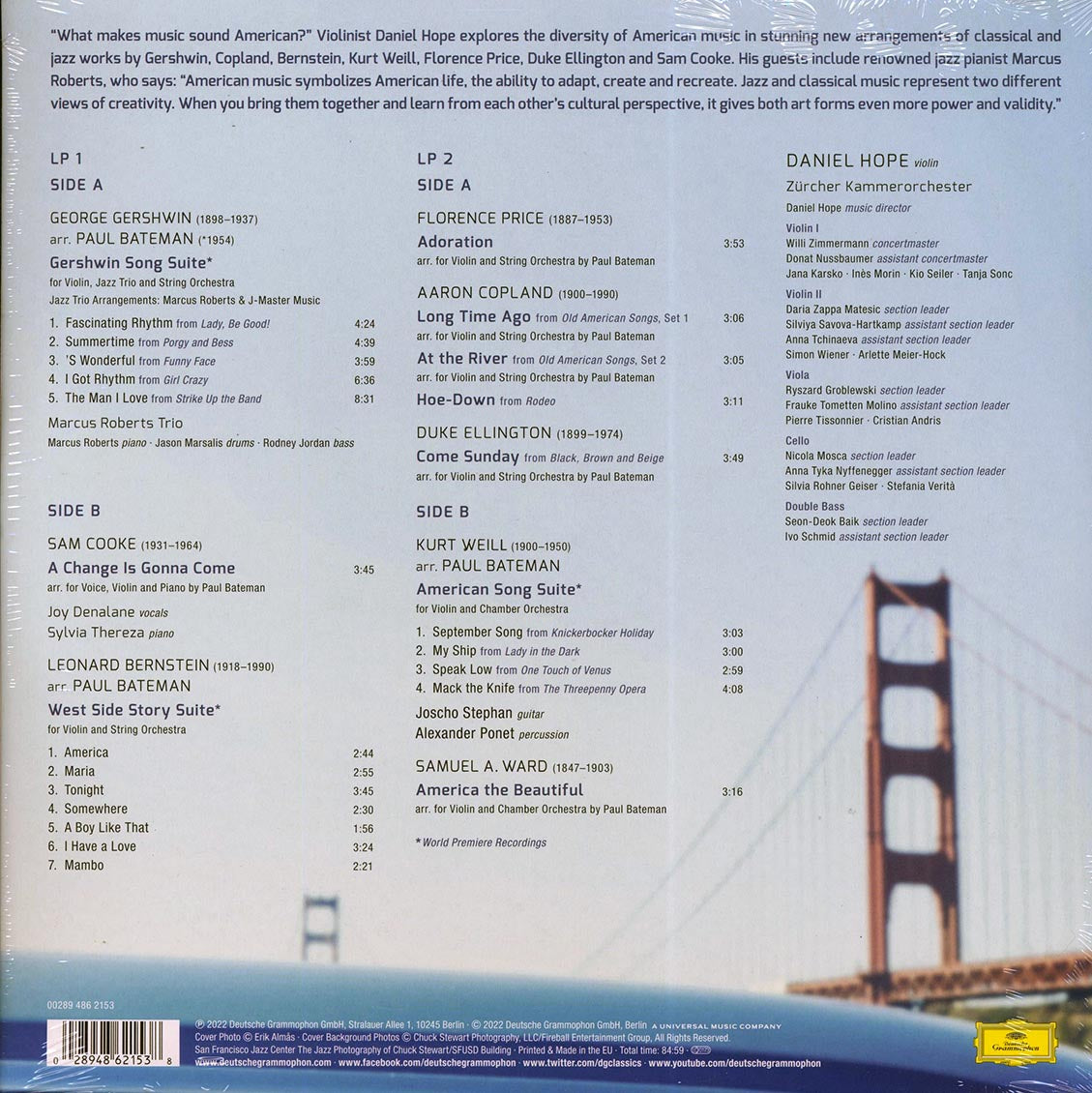Daniel Hope, Zurcher Kammerorchester, Marcus Roberts Trio, Joy Denalane - America