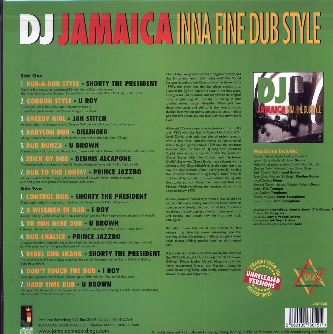 U Roy, Shorty The President, I Roy, Etc. - DJ Jamaica Inna Fine Dub Style