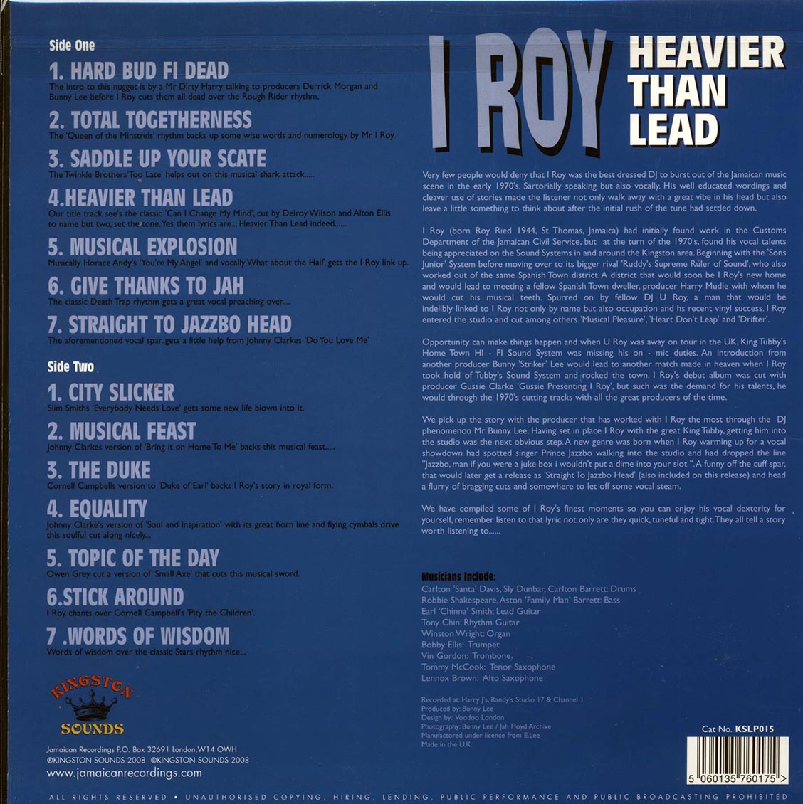 I Roy - Heavier Than Lead